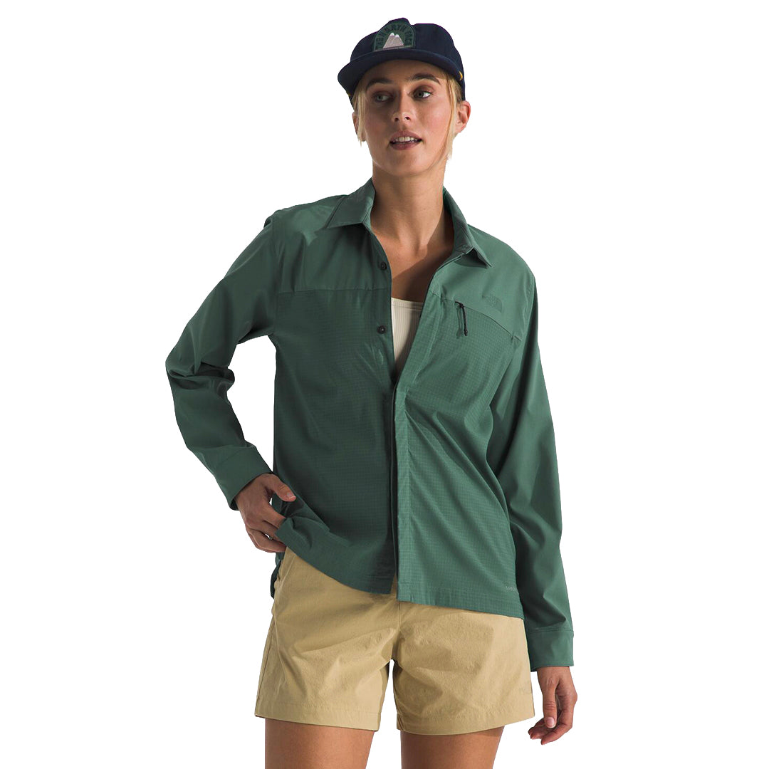 Camisa L/S Lightrange Shirt para mujer color verde