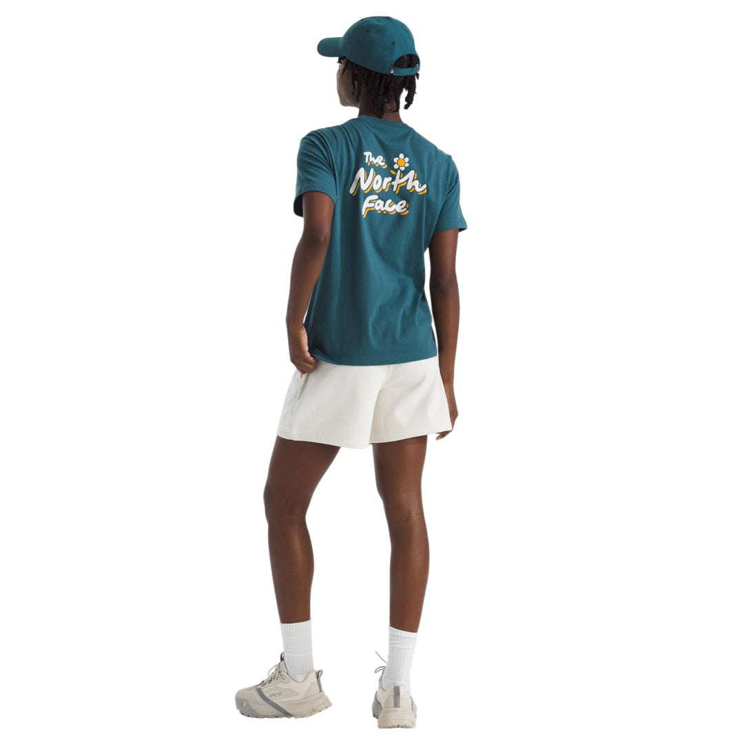 Camiseta Ss Floralcloud para mujer color azul